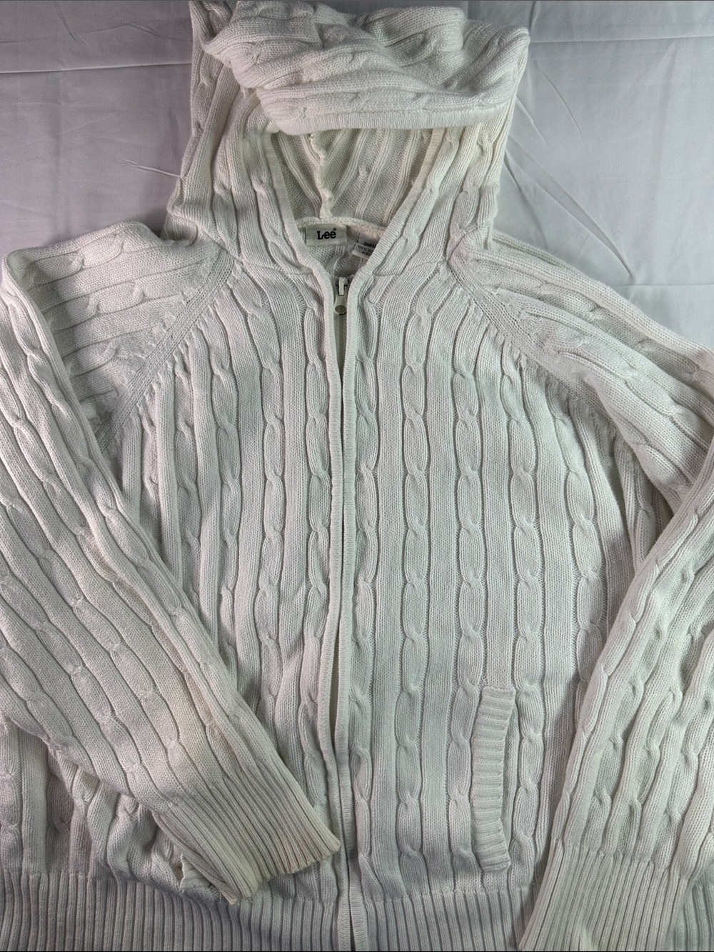 Lee cableknit sweater with full zip